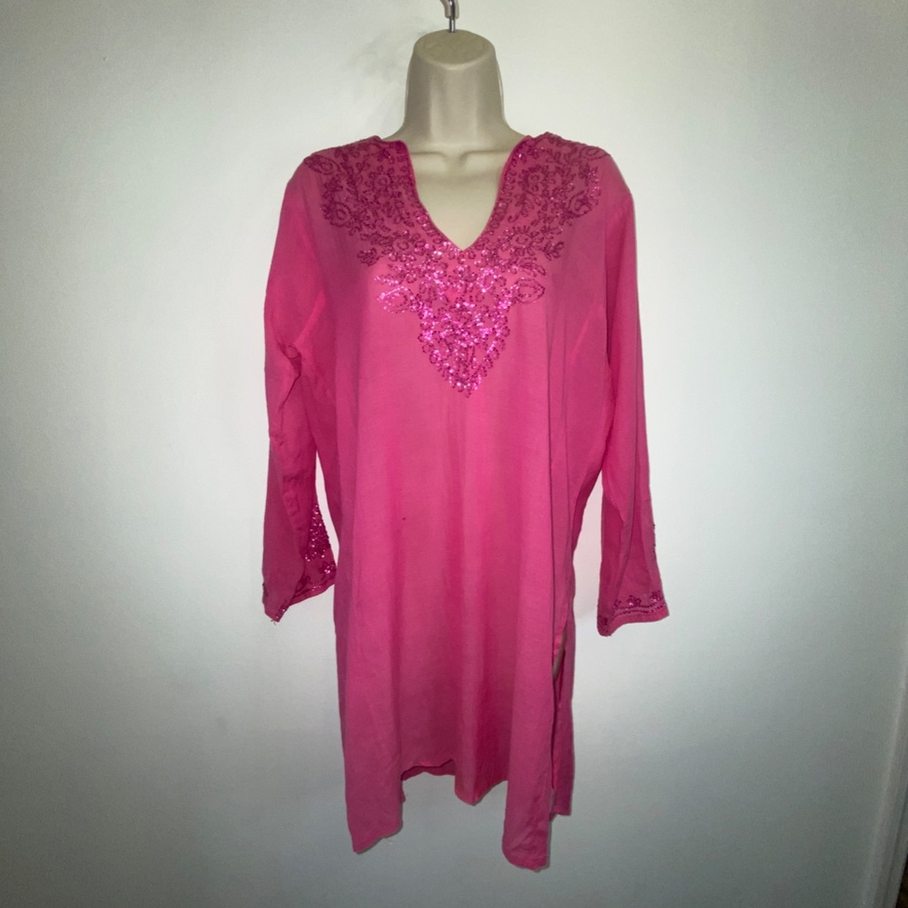 Roberta Freymann Sheer embellished cover top - Picture 3 of 5